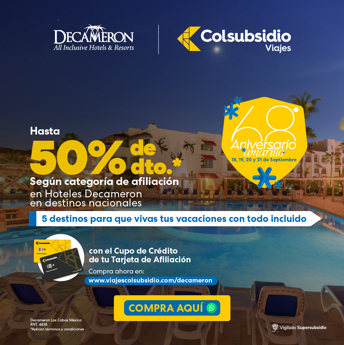 decameron aniversario amarillo