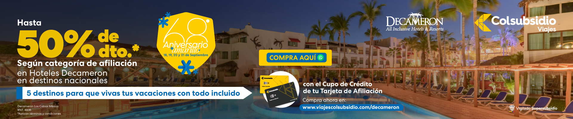 decameron aniversario amarillo