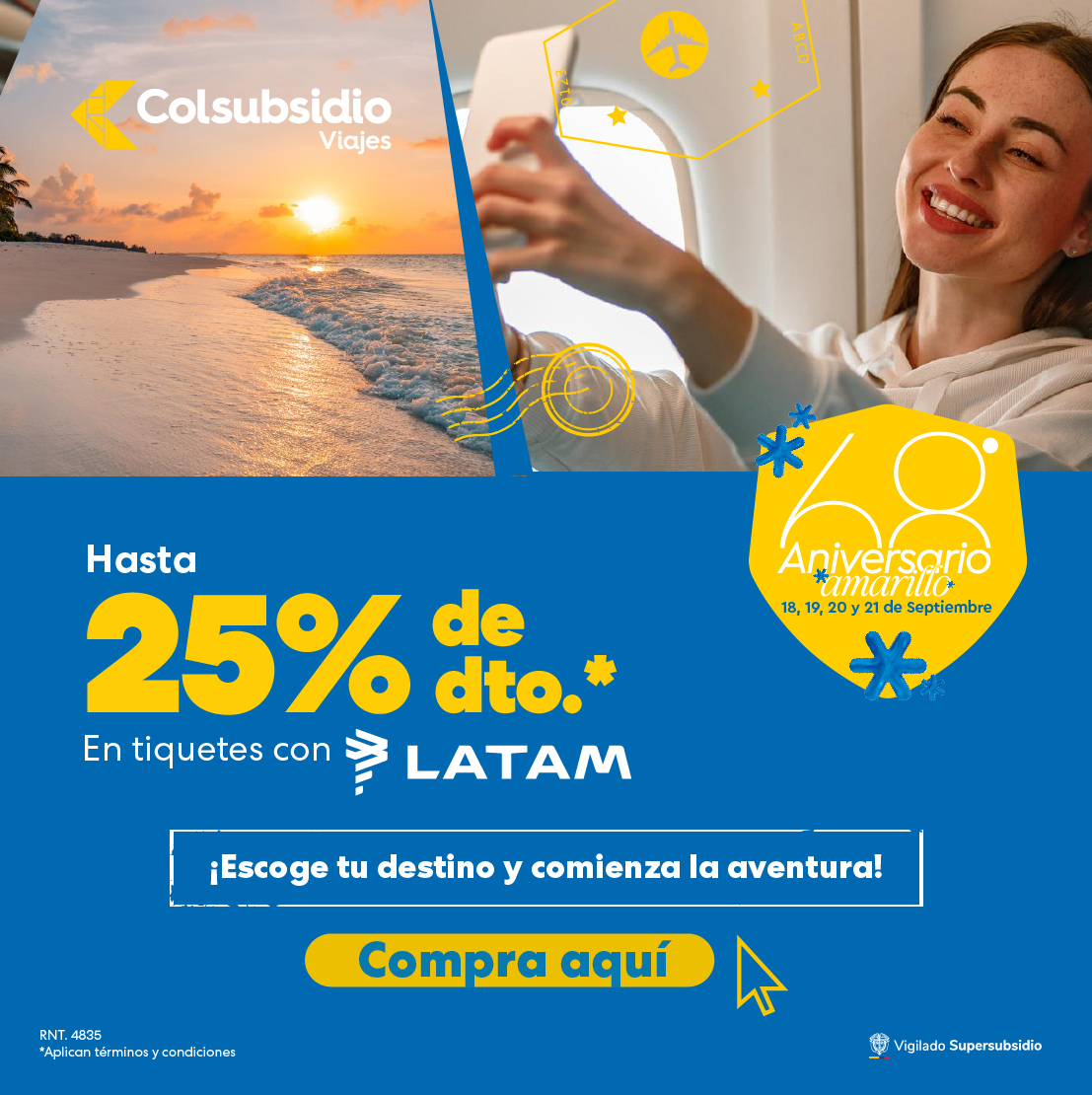 descuentos latam aniversario amarillo